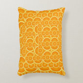Vibrant Orange Citrus Pattern Design アクセントクッション (正面(垂直))