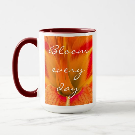 Vibrant orange daylily macro garden floral マグカップ (左)