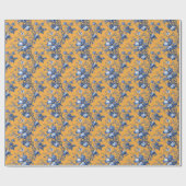 Vibrant Orange Floral Botanical Print ラッピングペーパー (フラット)