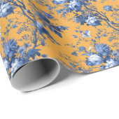 Vibrant Orange Floral Botanical Print ラッピングペーパー (ロールコーナー)