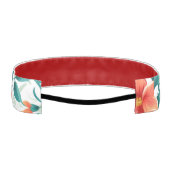 Vibrant Orange Floral Garden Pattern - Elegant Tea アスレチックヘッドバンド (裏面)