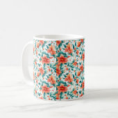 Vibrant Orange Floral Garden Pattern - Elegant Tea コーヒーマグカップ (正面左)