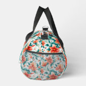 Vibrant Orange Floral Garden Pattern - Elegant Tea ダッフルバッグ (右)