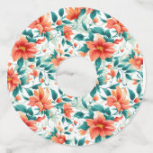 Vibrant Orange Floral Garden Pattern - Elegant Tea ワイングラスタグ (裏面)