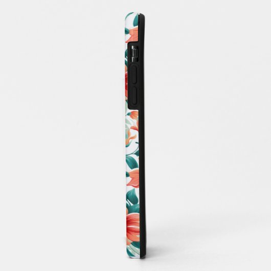 Vibrant Orange Floral Garden Pattern - Elegant Tea Case-Mate iPhoneケース (裏面/左)