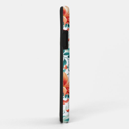 Vibrant Orange Floral Garden Pattern - Elegant Tea Case-Mate iPhoneケース (裏面/右)