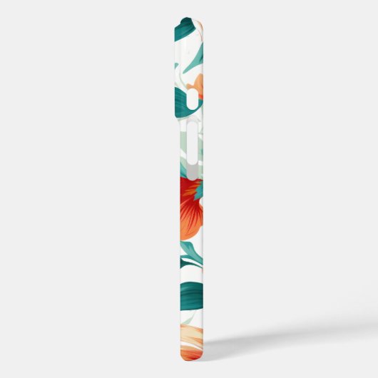 Vibrant Orange Floral Garden Pattern - Elegant Tea Case-Mate iPhoneケース (裏面 / 左)