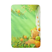 Vibrant Orange Green Still Life Design バスマット (正面縦)