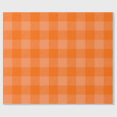 Vibrant Orange & Pale Orange Autumn Buffalo Plaid ラッピングペーパー (フラット)