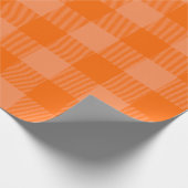 Vibrant Orange & Pale Orange Autumn Buffalo Plaid ラッピングペーパー (角)