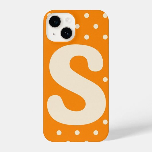 “Vibrant Orange Phone Cover with Bold White trendy iPhoneケース (裏面)