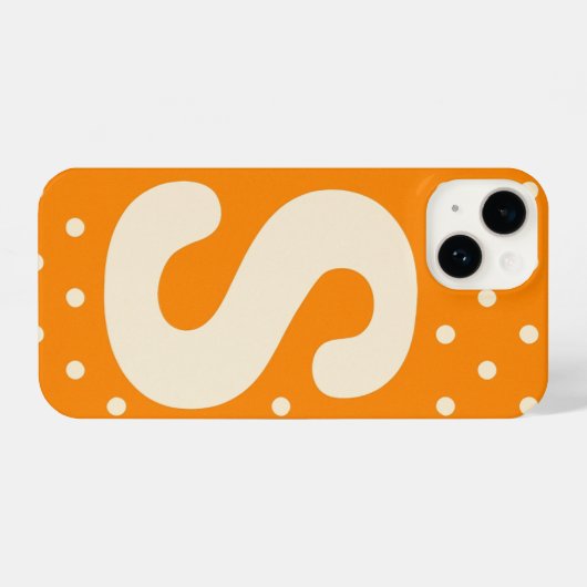 “Vibrant Orange Phone Cover with Bold White trendy iPhoneケース (裏面横)