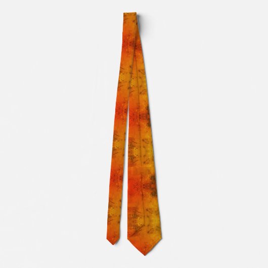 Vibrant Orange to Golden Gradient Abstract Texture ネクタイ (裏面)