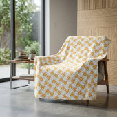 Vibrant Orange Wave Geometric Abstract Pattern フリースブランケット