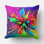 Vibrant Paint Burst Design クッション (正面)