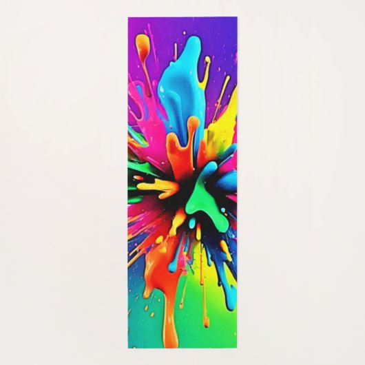 Vibrant Paint Burst Design ヨガマット (裏面)