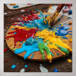 Vibrant Paint Palette - Creative Color Explosion ポスター