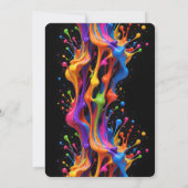 Vibrant Paint Splash Art Party Birthday Invitation 招待状 (裏面)