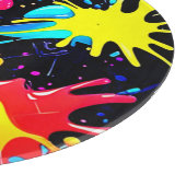 Vibrant Paint Splatter Art Burst カッティングボード (角)