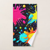 Vibrant Paint Splatter Art Burst バスタオルセット (ハンドタオル)