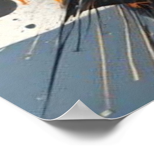 Vibrant Paint Splatter Modern Abstract Art ポスター (角)