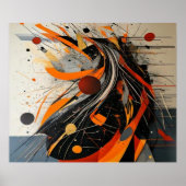 Vibrant Paint Splatter Modern Abstract Art ポスター (正面)