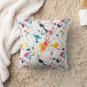 Vibrant Paint Splatter Pattern クッション (ブランケット)