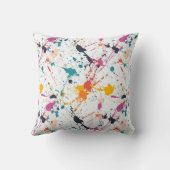 Vibrant Paint Splatter Pattern クッション (裏面)
