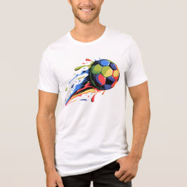 Vibrant Paint Splatter Soccer Ball Dynamic Sports  トライブレンドＴシャツ