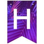 Vibrant Palm Leaf Purple Photo Happy Birthday Flag バンティングフラッグ (第2の旗)