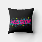 Vibrant Passion Typography - Retro 90s Pop Art Aes クッション (裏面)