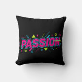 Vibrant Passion Typography - Retro 90s Pop Art Aes クッション (正面)
