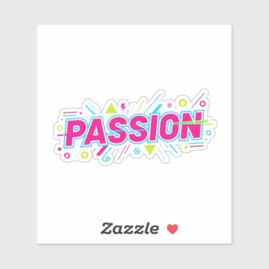 Vibrant Passion Typography - Retro 90s Pop Art Aes シール (シート)
