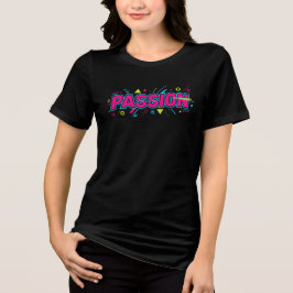Vibrant Passion Typography - Retro 90s Pop Art Aes トライブレンドＴシャツ