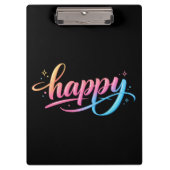 Vibrant Pastel Gradient HAPPY Typography - Modern クリップボード (正面)