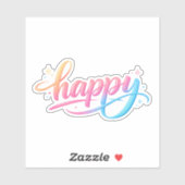 Vibrant Pastel Gradient HAPPY Typography - Modern シール (シート)