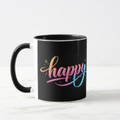 Vibrant Pastel Gradient HAPPY Typography - Modern マグカップ (左)
