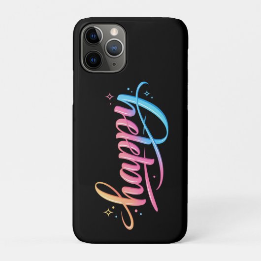 Vibrant Pastel Gradient HAPPY Typography - Modern  Case-Mate iPhoneケース (裏)