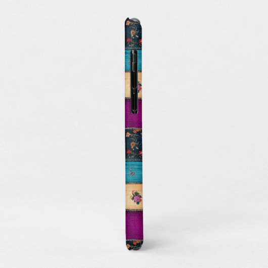 Vibrant Patchwork Quilt with Classic Florals Case-Mate iPhoneケース (裏面/左)