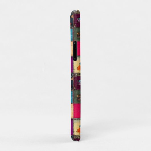 Vibrant Patchwork Quilt with Classic Florals Case-Mate iPhoneケース (裏面/右)