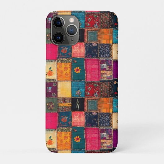 Vibrant Patchwork Quilt with Classic Florals Case-Mate iPhoneケース (裏)