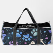 Vibrant Paw Print Travel Monogram Personalize ダッフルバッグ (正面)