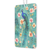 Vibrant Peacock With Feathers & Lush Florals カーエアーフレッシュナー (左)