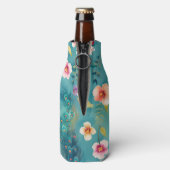 Vibrant Peacock With Feathers & Lush Florals ボトルクーラー (ボトル裏面)