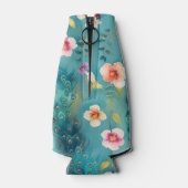 Vibrant Peacock With Feathers & Lush Florals ボトルクーラー (裏面)