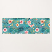 Vibrant Peacock With Feathers & Lush Florals ヨガマット (裏面(横))