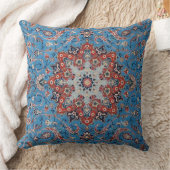 Vibrant Persian Vintage Rug Turquoise クッション (ブランケット)