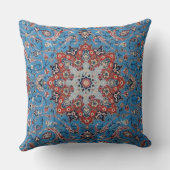 Vibrant Persian Vintage Rug Turquoise クッション (裏面)