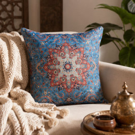 Vibrant Persian Vintage Rug Turquoise クッション