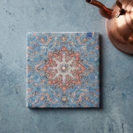 Vibrant Persian Vintage Rug Turquoise ストーンコースター